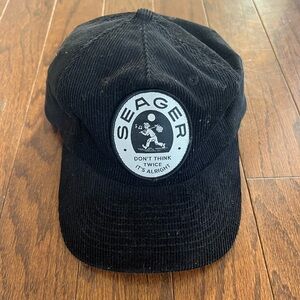 Seager Black Corduroy SnapBack Hat